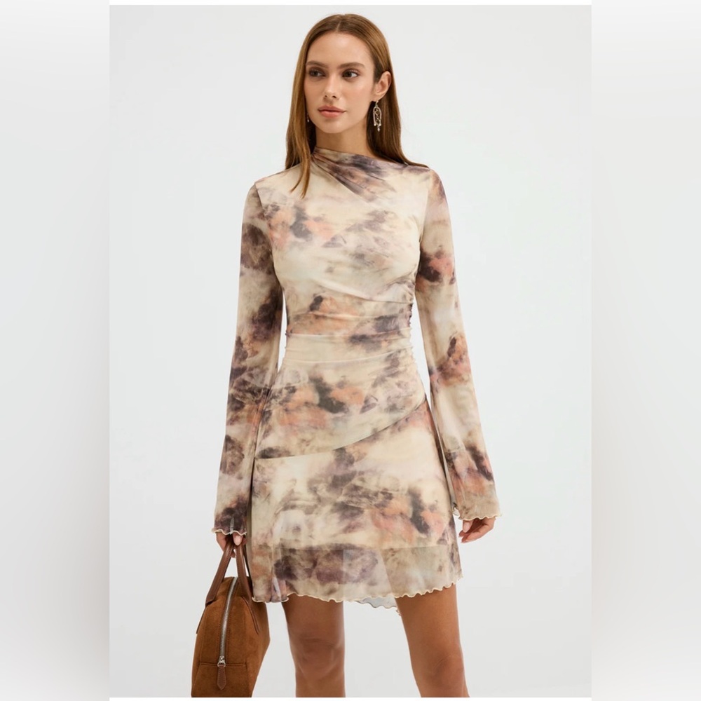Commense Ruched Tie-Dye Dress - Picture 2 of 3
